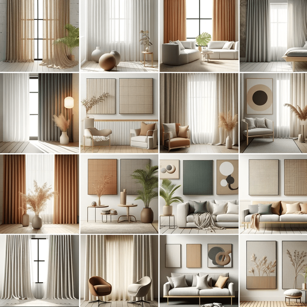 Collage de estilos variados de cortinas minimalistas | Persianas DF