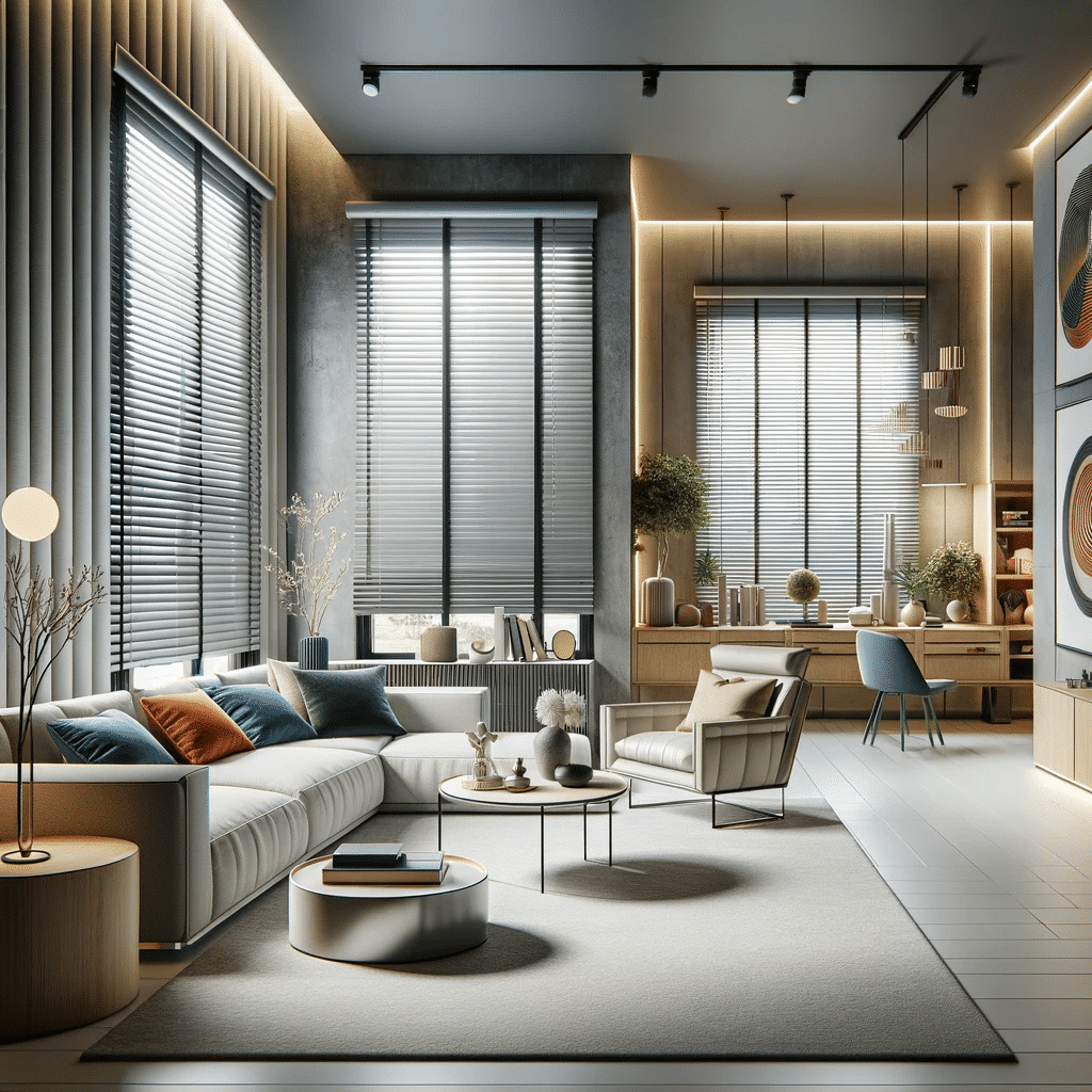 Decoración con cortinas innovadoras en salón. Textiles estores y muebles. | Persianas CDMX.