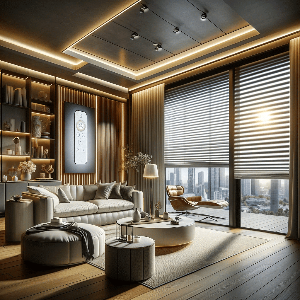 Salón moderno con cortinas avanzadas. Diseño de interiores tendencias en cortinas para sala. | Persianas CDMX.