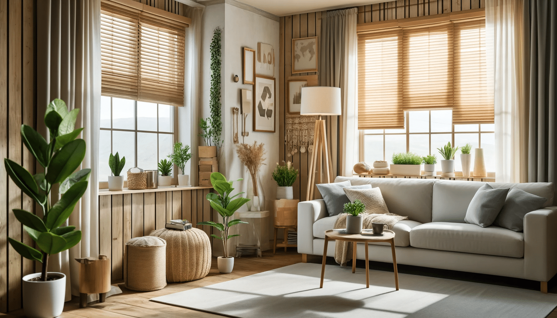 Interior acogedor con persiana sostenibles y decoraciones ecológicas. Persiana y cortinas eco friendly | Persianas CDMX