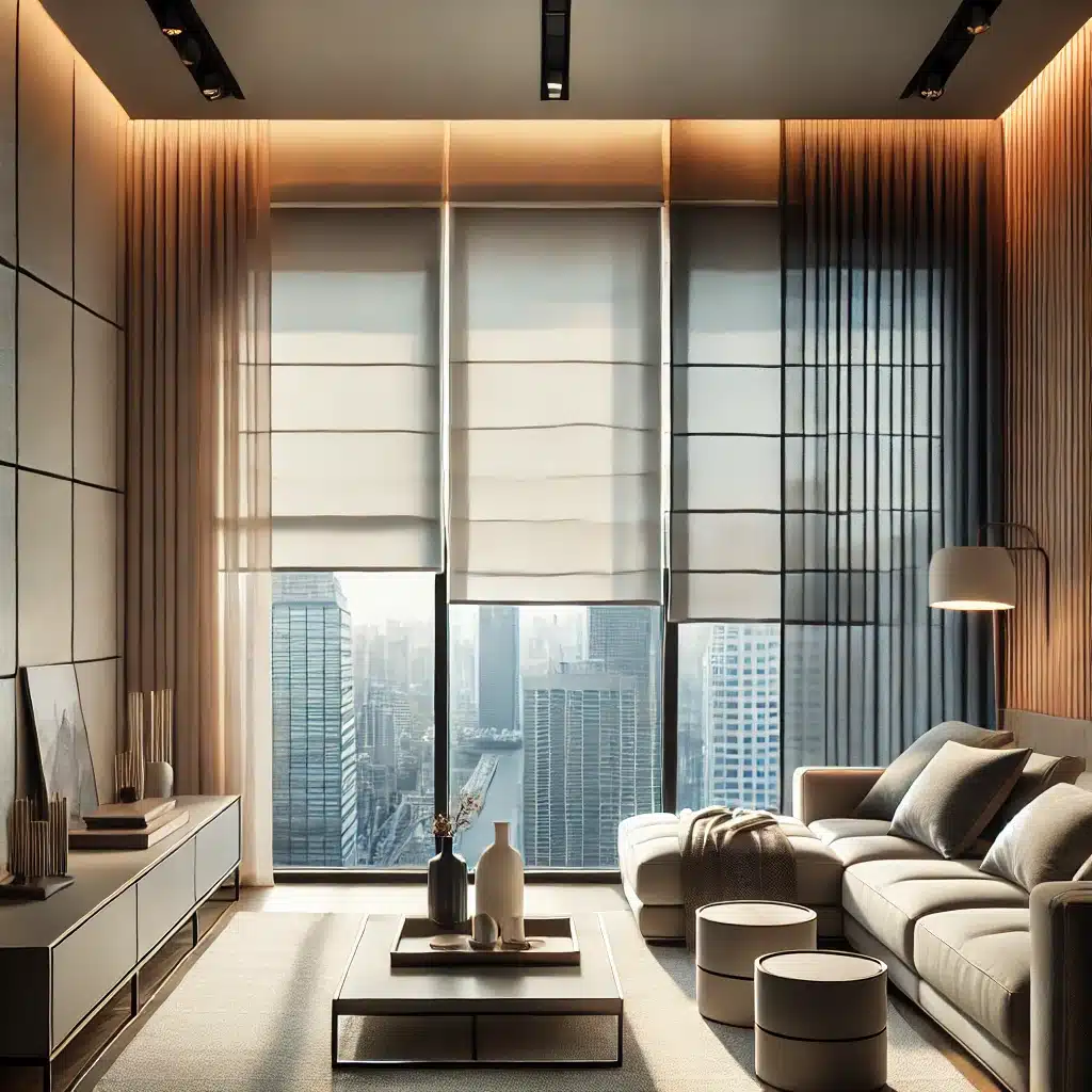 Interior moderno con persianas minimalistas y luz natural | Persianas CDMX