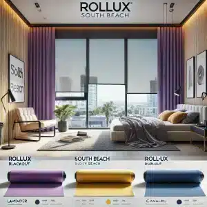 Persianas Enrollables Tejido Black Out Rollux South Beach Duplex
